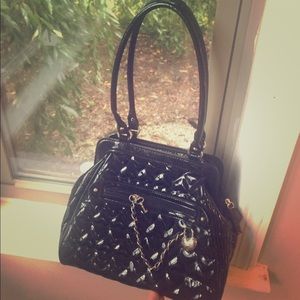 Patent faux leather purse