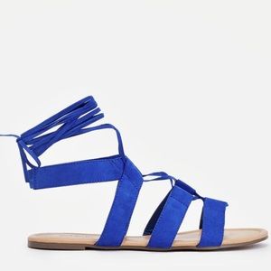 JustFab Ramilyn cobalt blue lace up sandal size 11