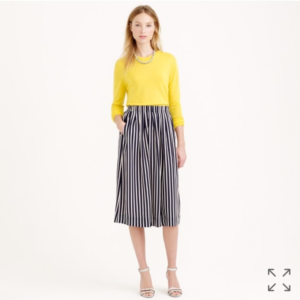 J.Crew | Pleated Midi Skirt in Stripe