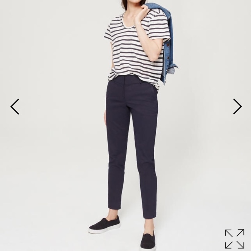 LOFT Julie Fit Essential Skinny Ankle Pants - Navy