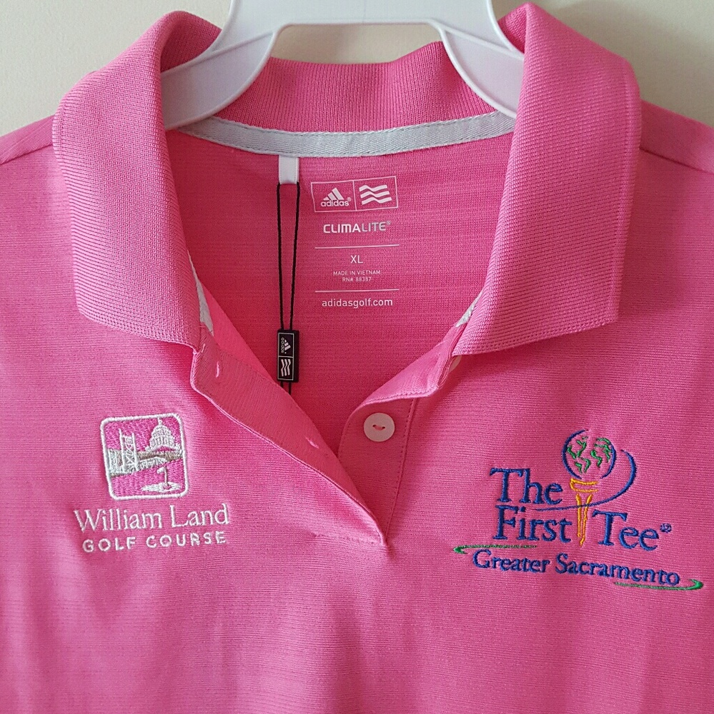 Nwt - Adidas pink polo golf tee - size XL - Picture 2 of 4