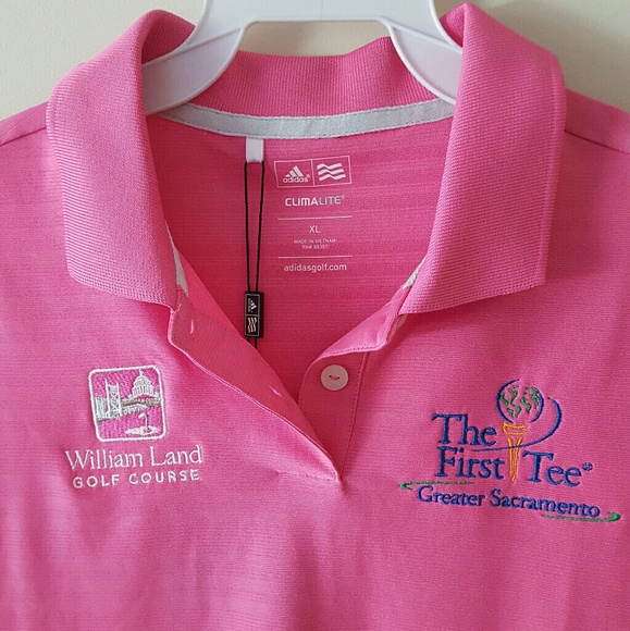 Nwt - Adidas pink polo golf tee - size XL - Picture 2 of 4