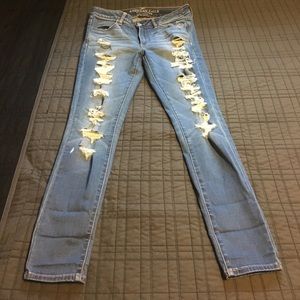 American Eagle Super Stretch Distressed Jeans
