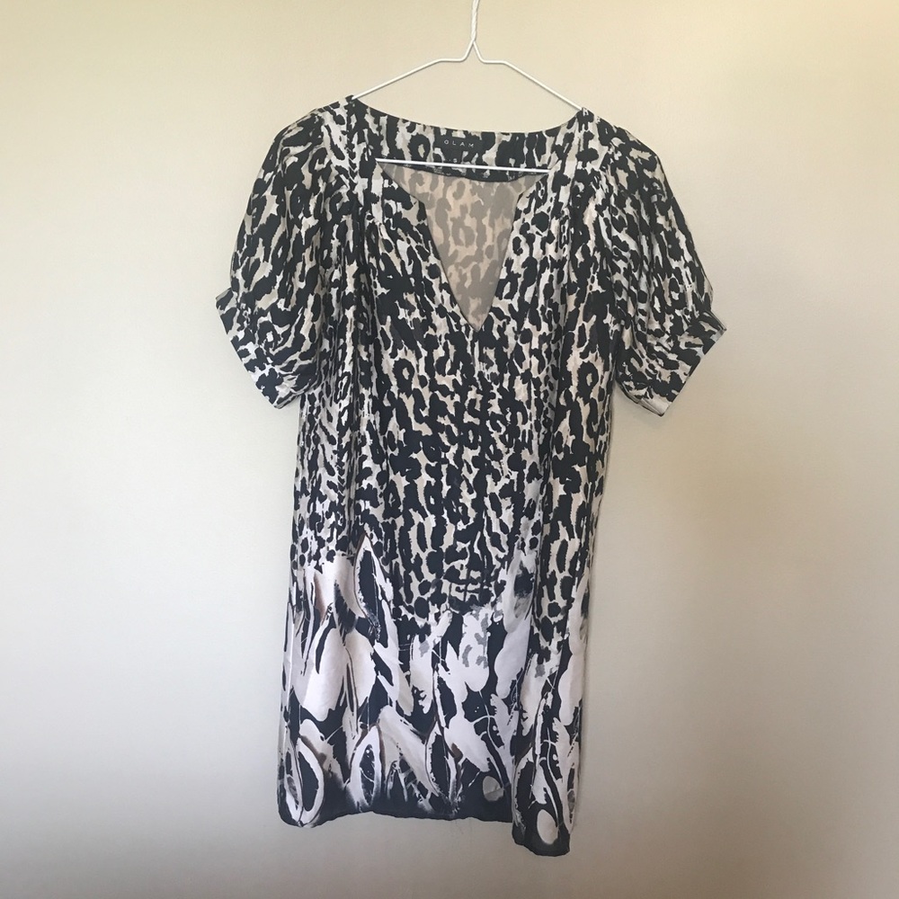 Silk Leopard and Feather Detail Dress