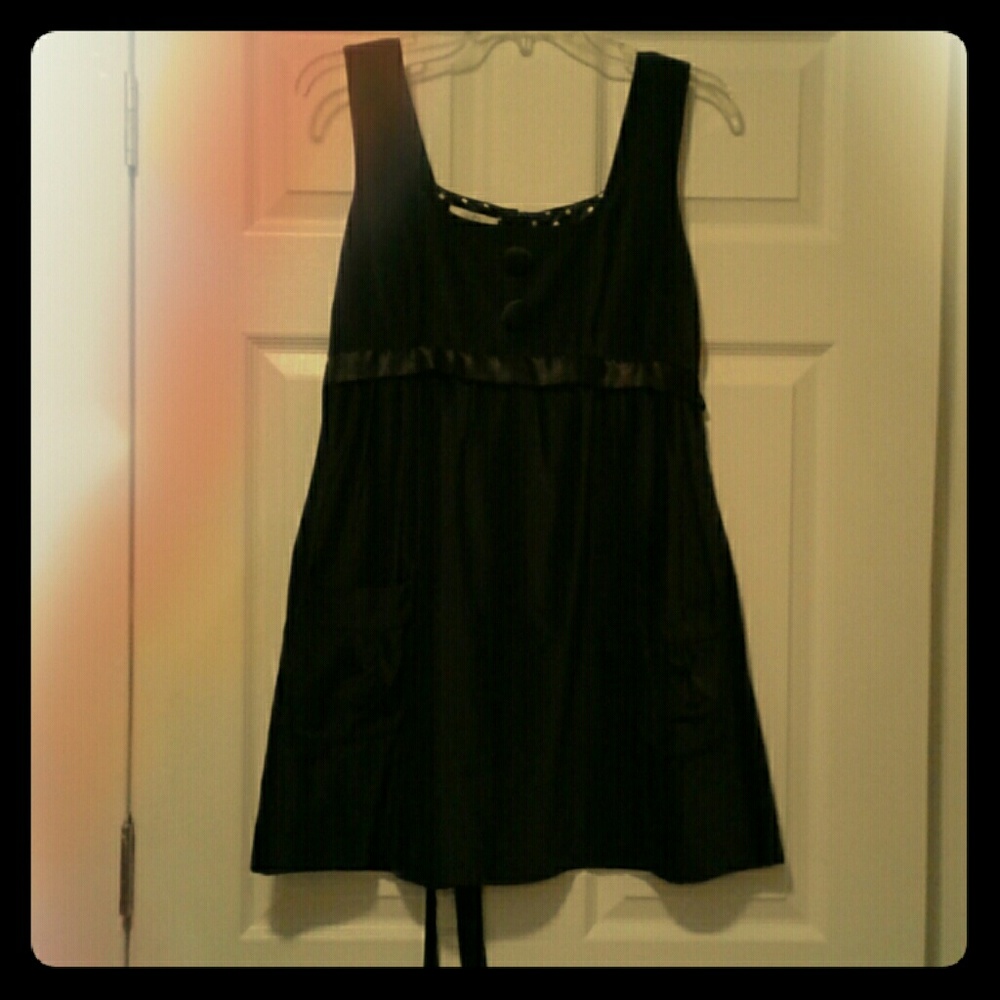 BLACK RETRO 60'S VELVET DRESS W/POCKETS