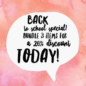 Bundle 3 items for a 20% discount!