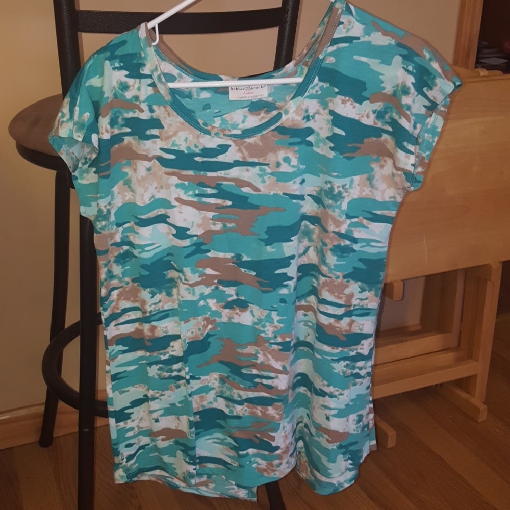 Blue and Green Camo T-Shirt