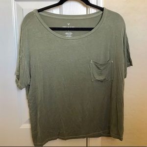 American Eagle 🦅 Crop Top Pocket Tee Size Large