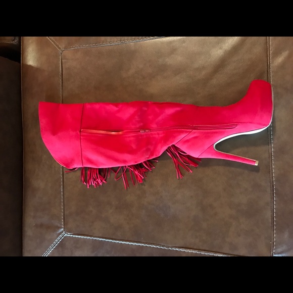 Keyana Thigh High Boot - Red | Fashion Nova Red Thigh High Boots