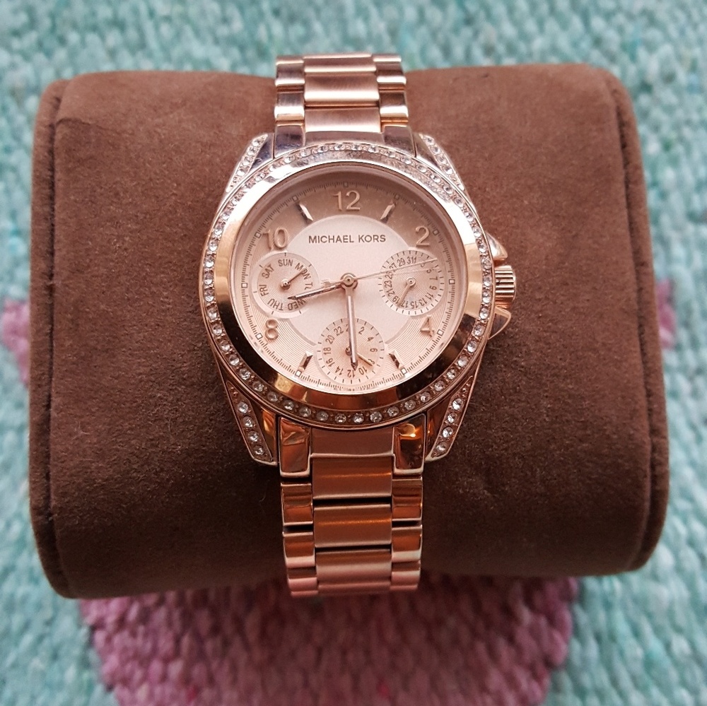 Michael Kors Ritz Gold Tone Watch- Rose Gold