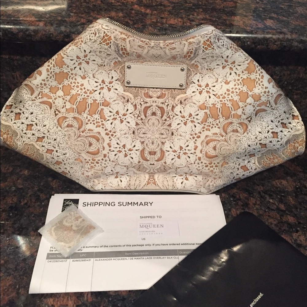 SOLD. Authentic Alexander McQueen De Manta Clutch.