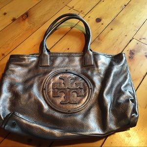 Tory Burch metallic Silver tote