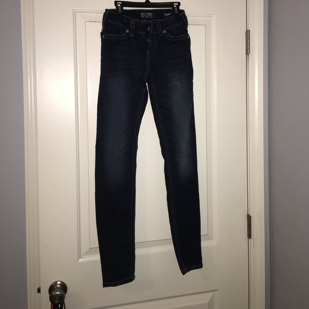 Silver skinny jeans