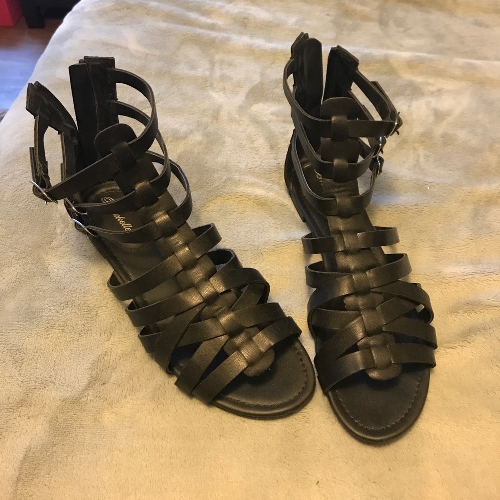 Black Gladiator sandals
