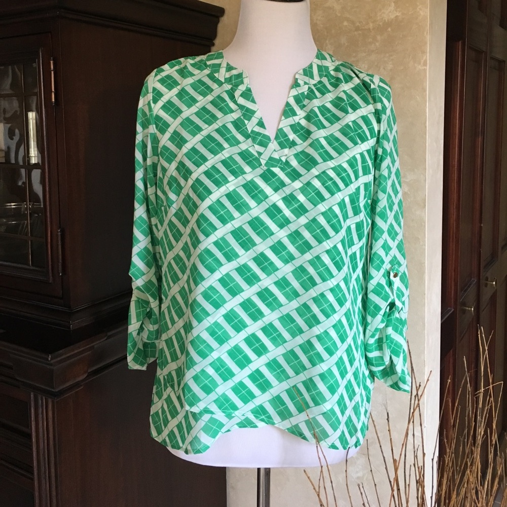 NWT Charming Charlie Kelly green blouse