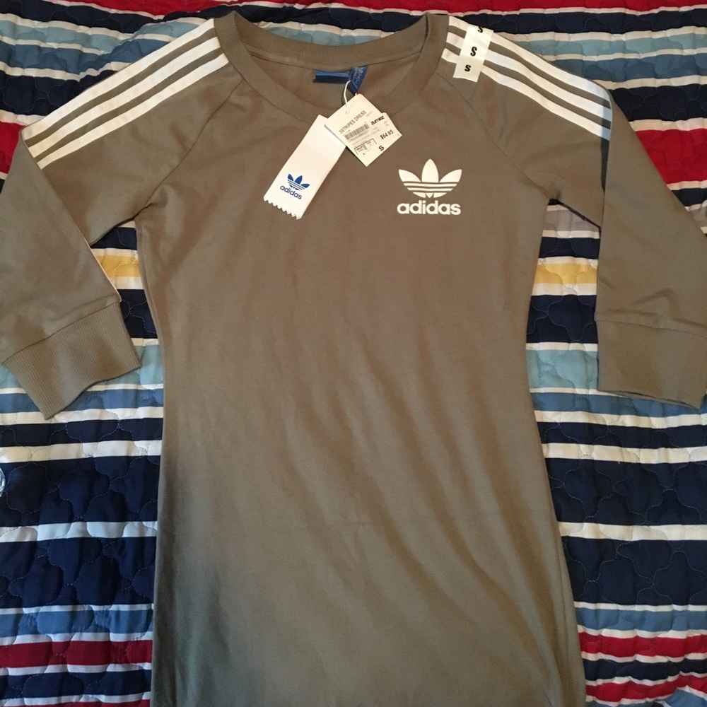 Olive Green 3-Stripe Adidas Dress