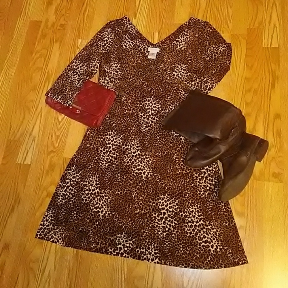 🐾 Leopard print V-neck wrap dress🐾