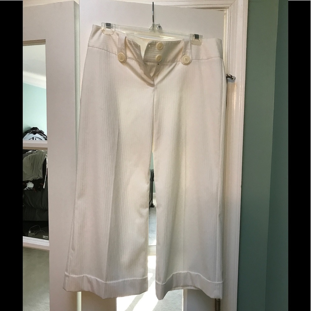 Express Editor White Cropped Pants