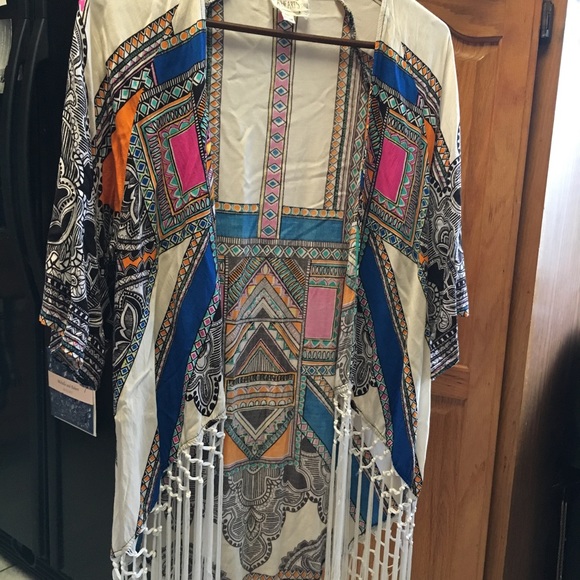 L A Hearts Jackets & Blazers - One size short sleeve cover up with white fringe