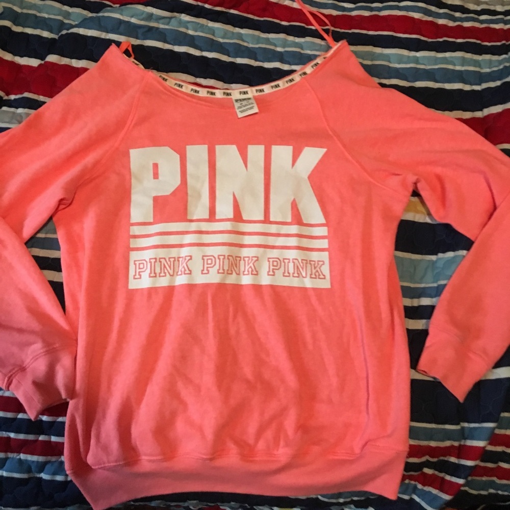 PINK Off-Shoulder Sweatshirt