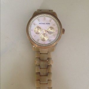 Authentic Michael Kors Cream Horn Watch