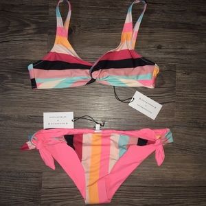 Solid & Striped Bikini Set
