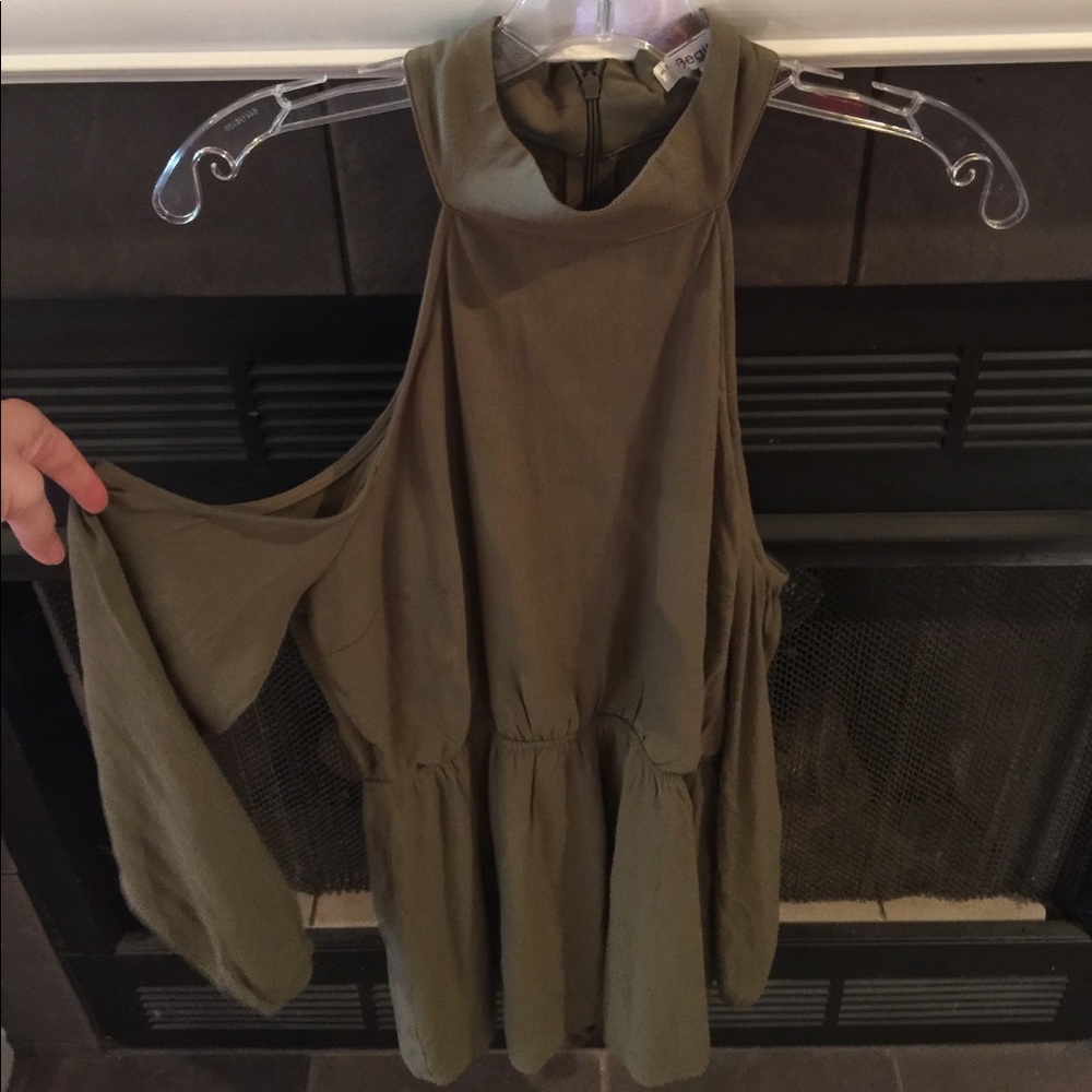 Hunter Green cold shoulder Romper