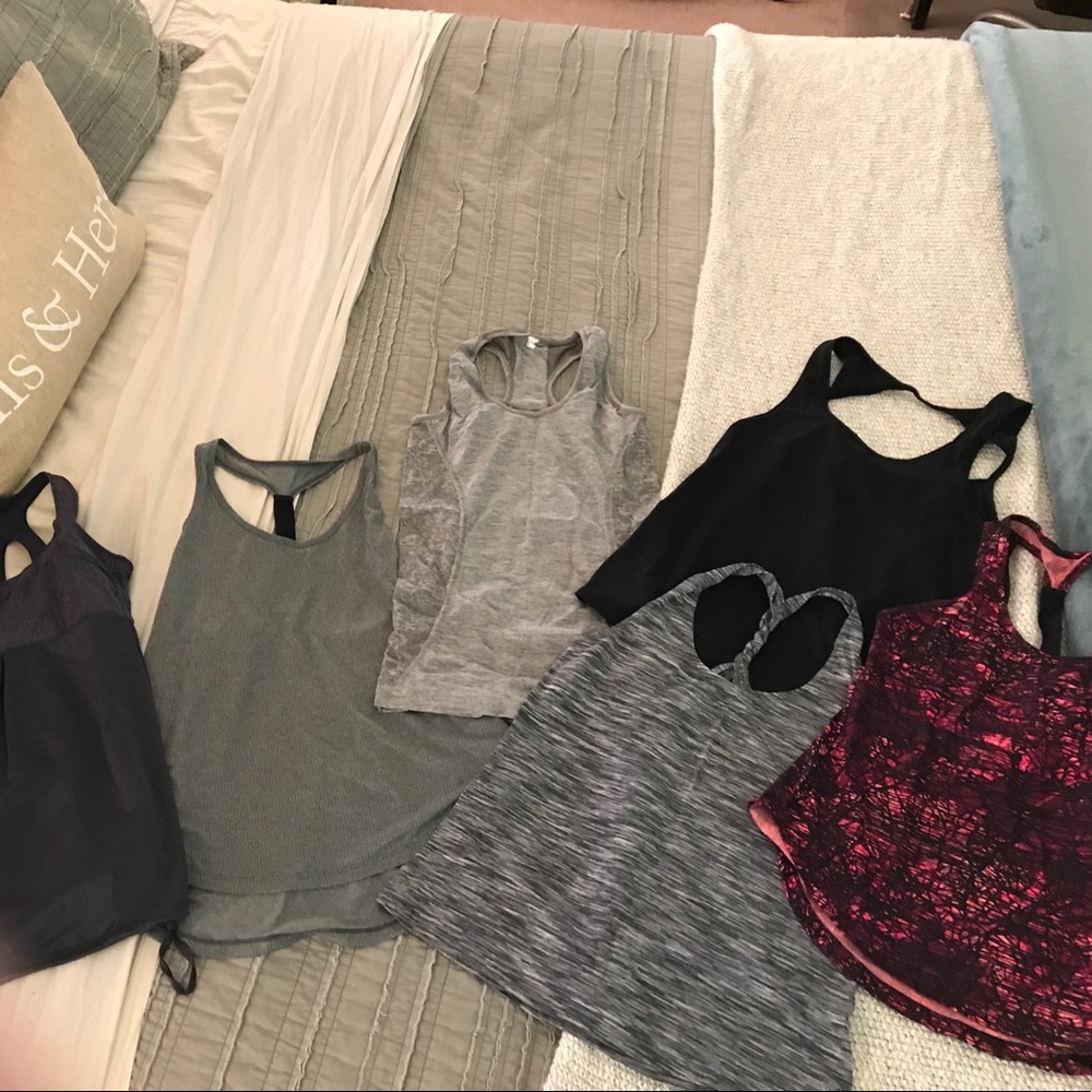 Multiple workout tops.