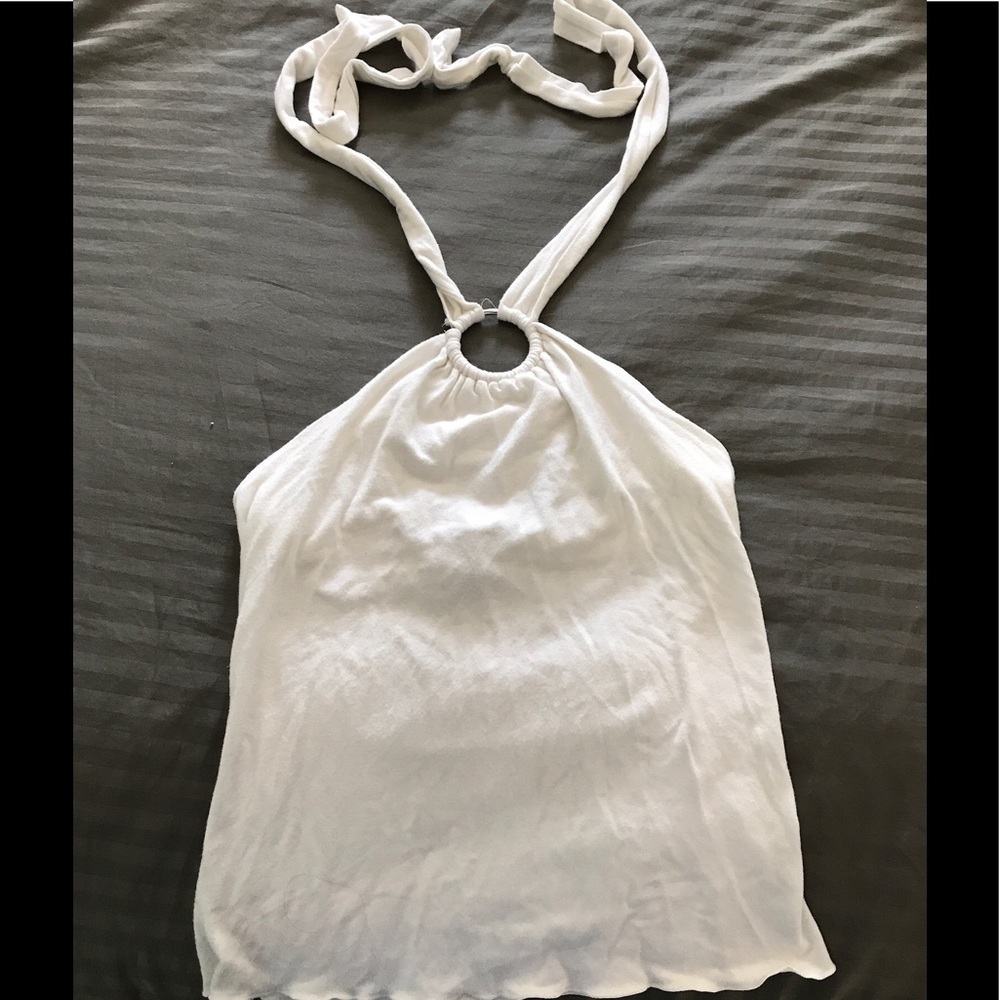 White Stretch Banana Republic Halter Top