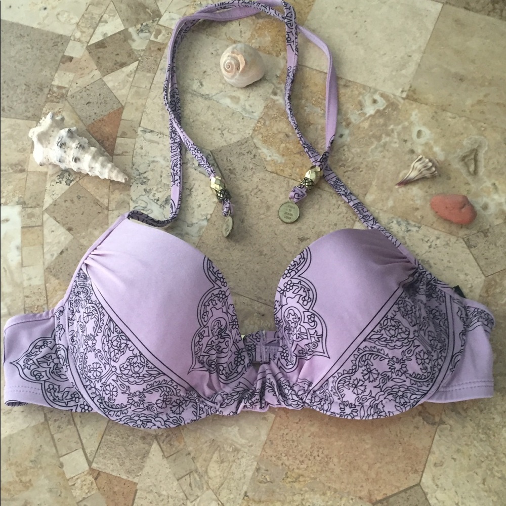 H&M Lilac Floral Print Bikini Top