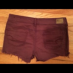 American Eagle 🦅 😍 Maroon 🔥 Jean Shorts Sz 8