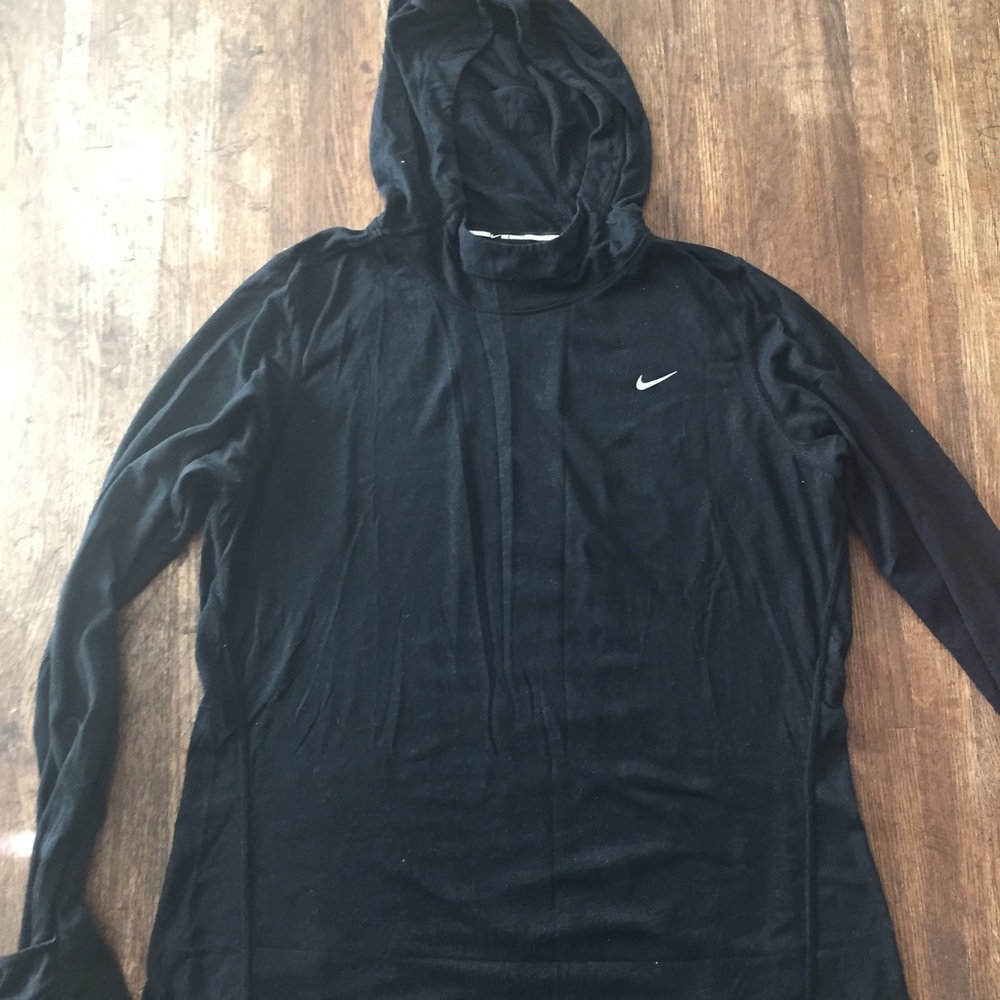 SOLD!! Nike Hooded Running Shirt Sz L Color Black
