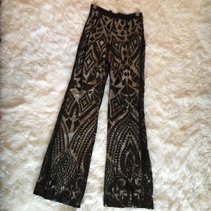 Nude and black sequin pants. Worn once