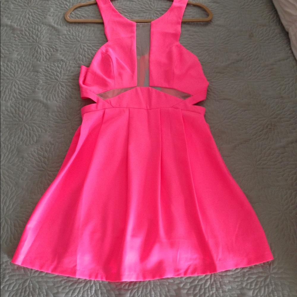 TEA & CUP Pink Cutout Mini Dress