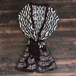 Anthropologie Brown Tribal Sleeveless Sweater