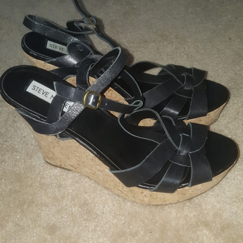 Strappy platform wedge sandal.