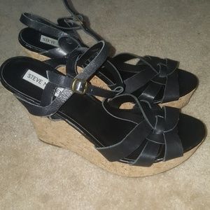 Strappy platform wedge sandal.