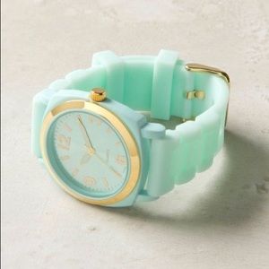 Anthropologie seafoam green and gold watch ⏱