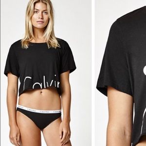 Calvin Klein MyCalvins Logo Cropped T-Shirt