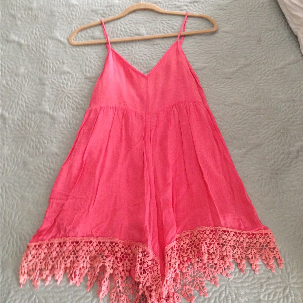 ENTRO Fringe Romper (Coral)