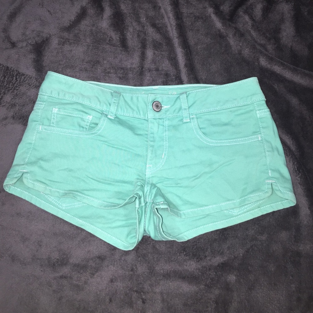 American Eagle Teal Shortie Shorts