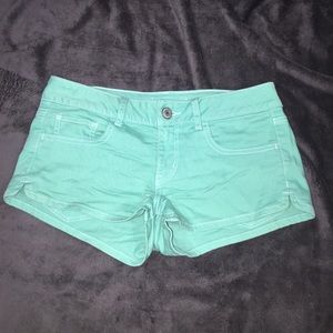 American Eagle Teal Shortie Shorts