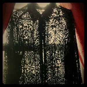 Spencer Jeremy sheer silk black blouse