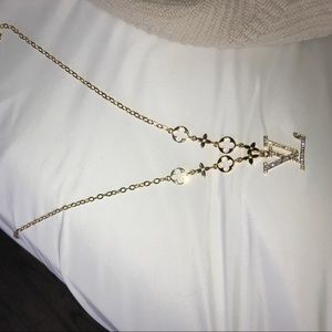 Louis Vuitton diamond engraved gold chain