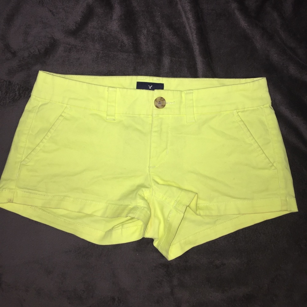 American Eagle Shortie Stretch Neon Yellow Shorts
