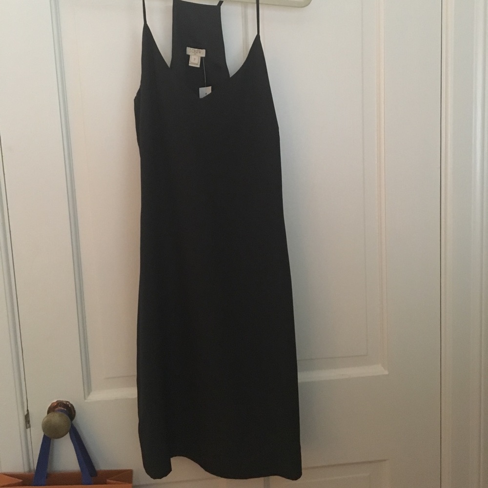 J. Crew black slip dress