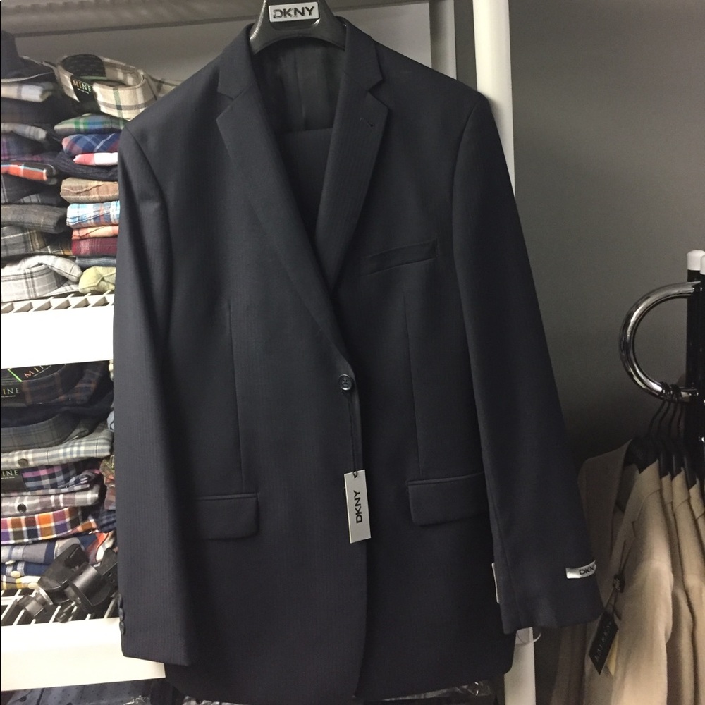 DKNY 100% wool boys midnight suit
