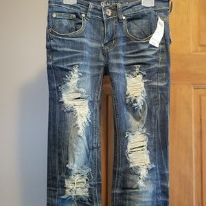 Ripped washed Blue Jeans