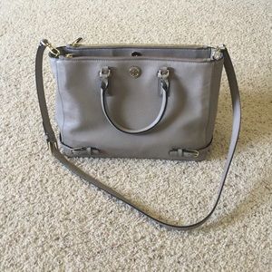 Tory burch grey large Robinson tote