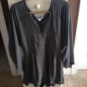 LULU'S Olive V Neck Romper